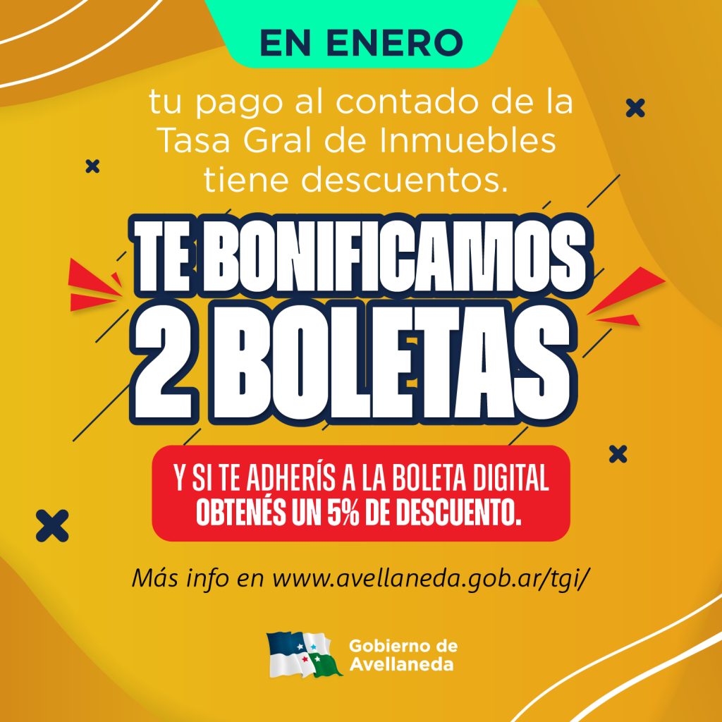 Si haces un pago anticipado anual de TGI, te bonifican 2 boletas