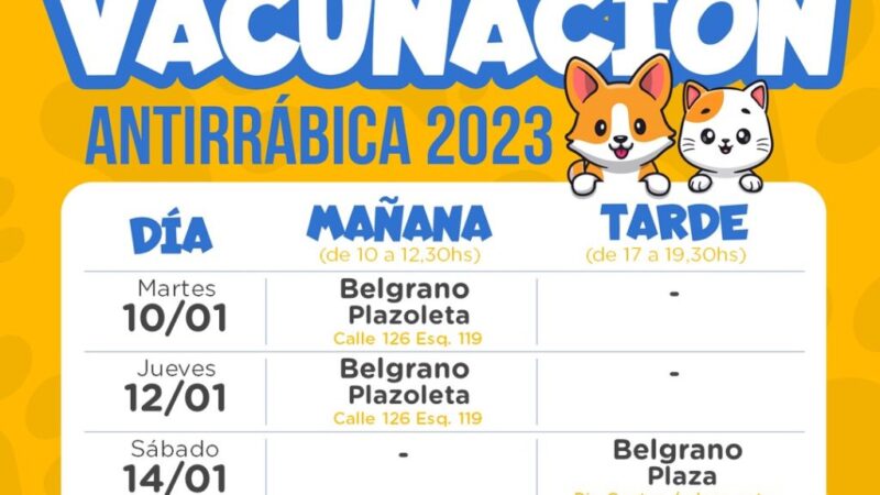 Comienza la vacunación antirrábica en Barrio Belgrano