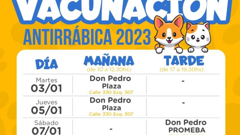 Campaña de vacunación antirrábica en Barrio Don Pedro