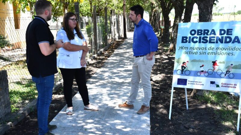 Avanza la construcción de bicisendas en el paraje rural Avellaneda Oeste