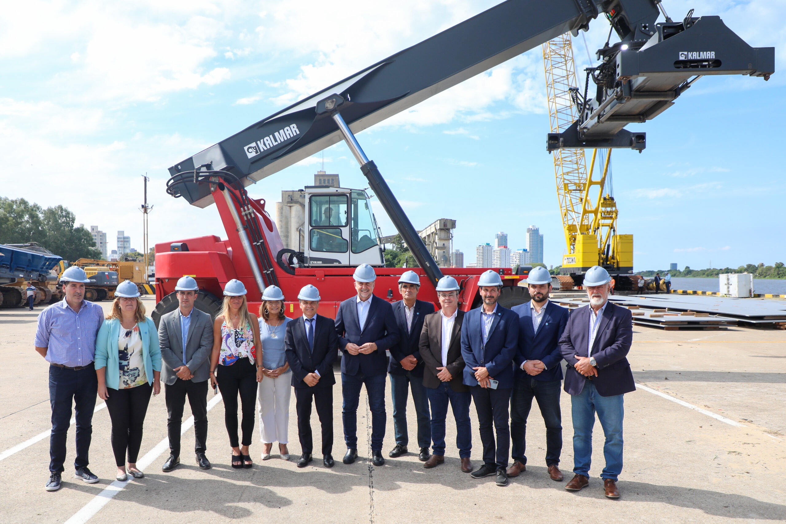 Perotti y Giuliano recorrieron las obras en el Puerto de Santa Fe