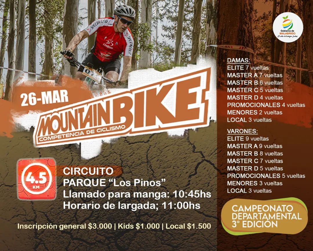 Deportes Se viene el Campeonato Departamento de MTB Malabrigo