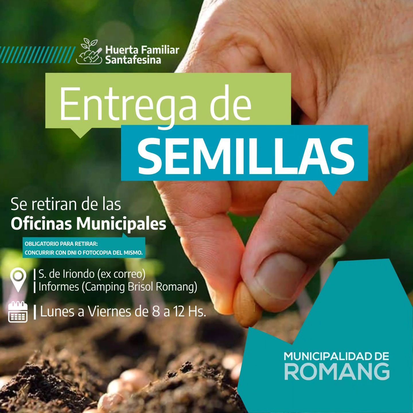 Romang | Entregan kits de semillas para huertas familiares