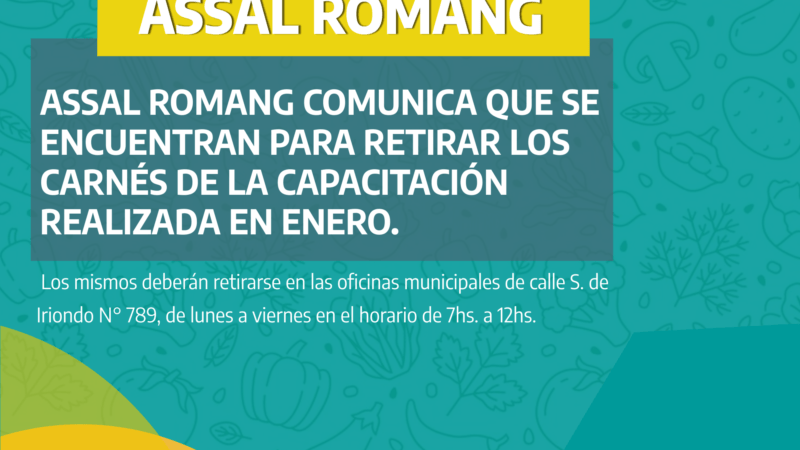 SERVICIOS| Entregan carné de manipulador de alimentos
