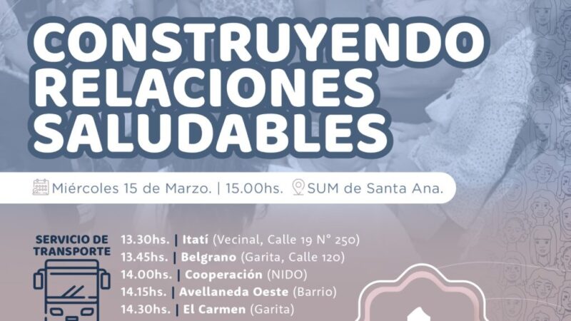 Avellaneda | Construyen relaciones saludables en zona rural