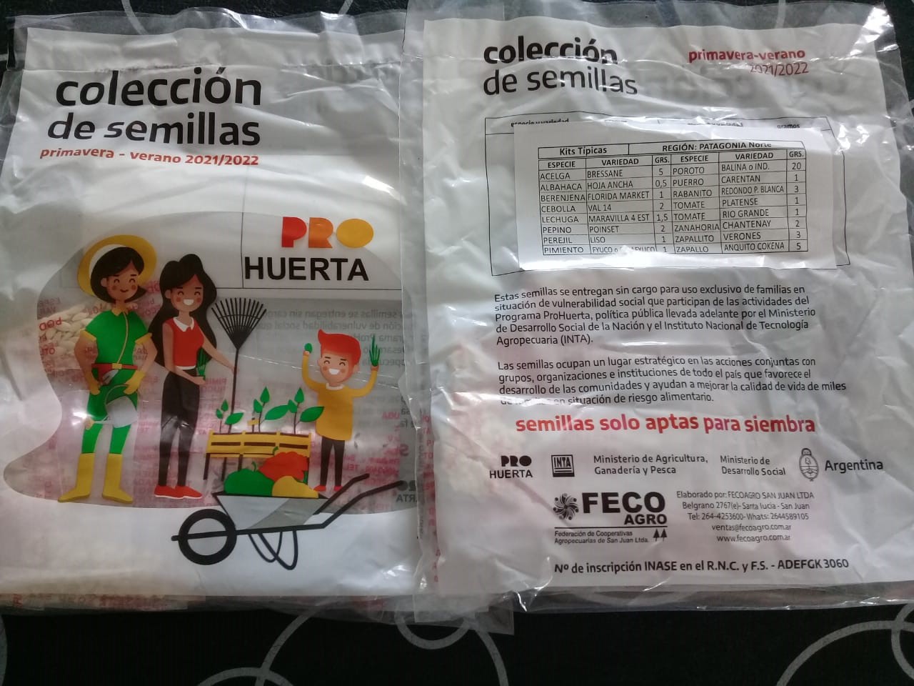 Entrega de semillas para huertas familiares de la nueva temporada otoño-invierno 2024