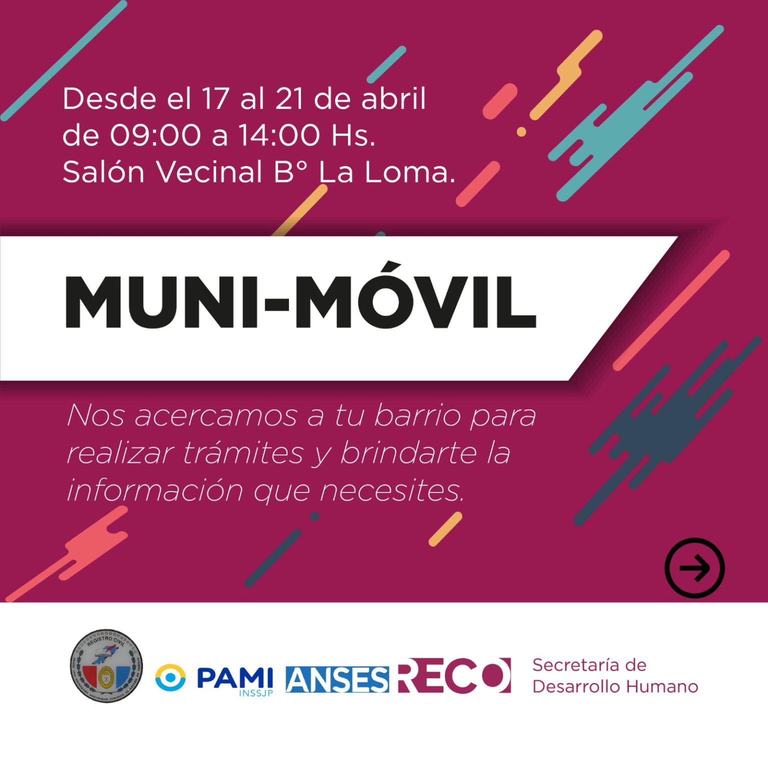 Reconquista| Llega el muni móvil a barrio La Loma