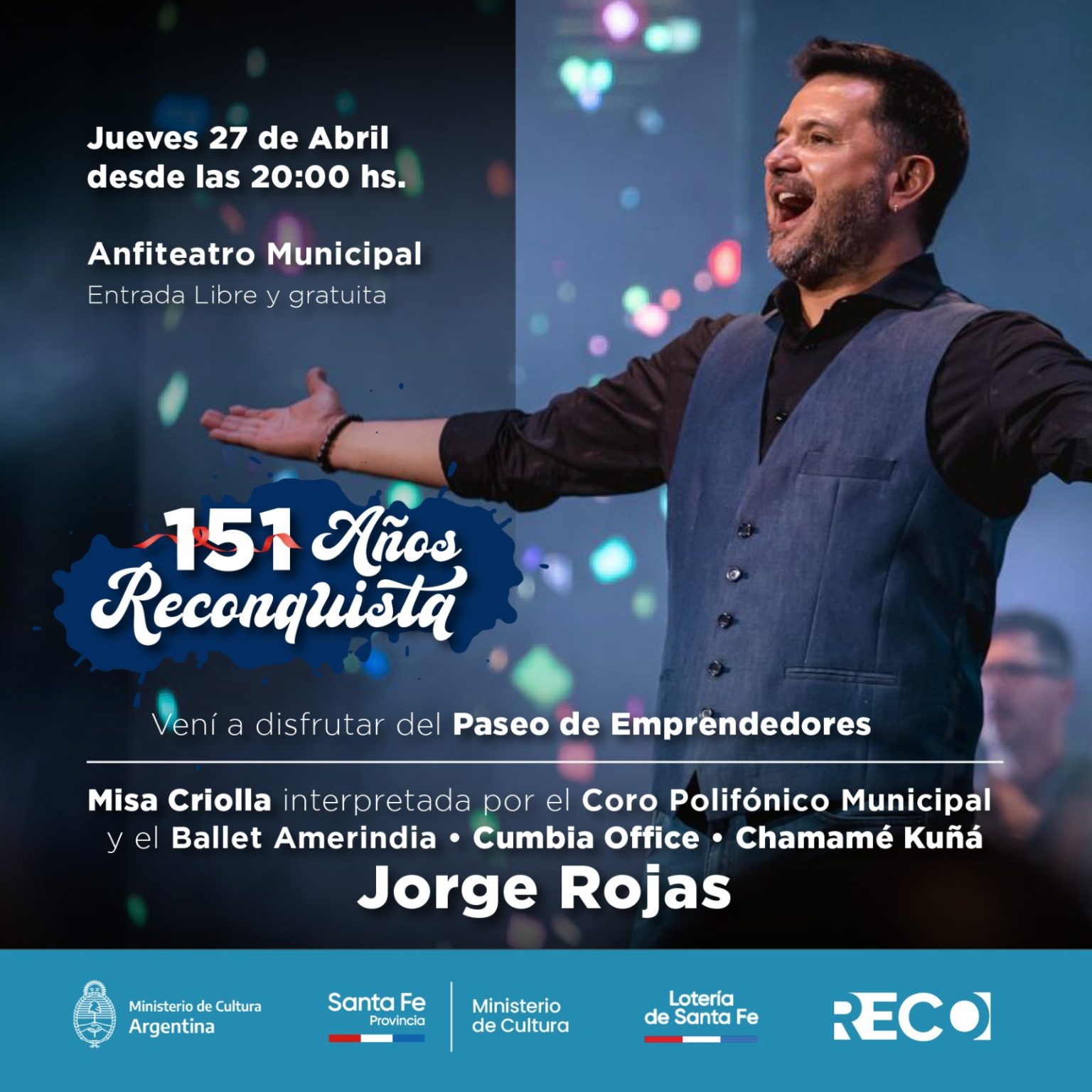 Reconquista| Celebran su 151º Aniversario junto a  Jorge Rojas
