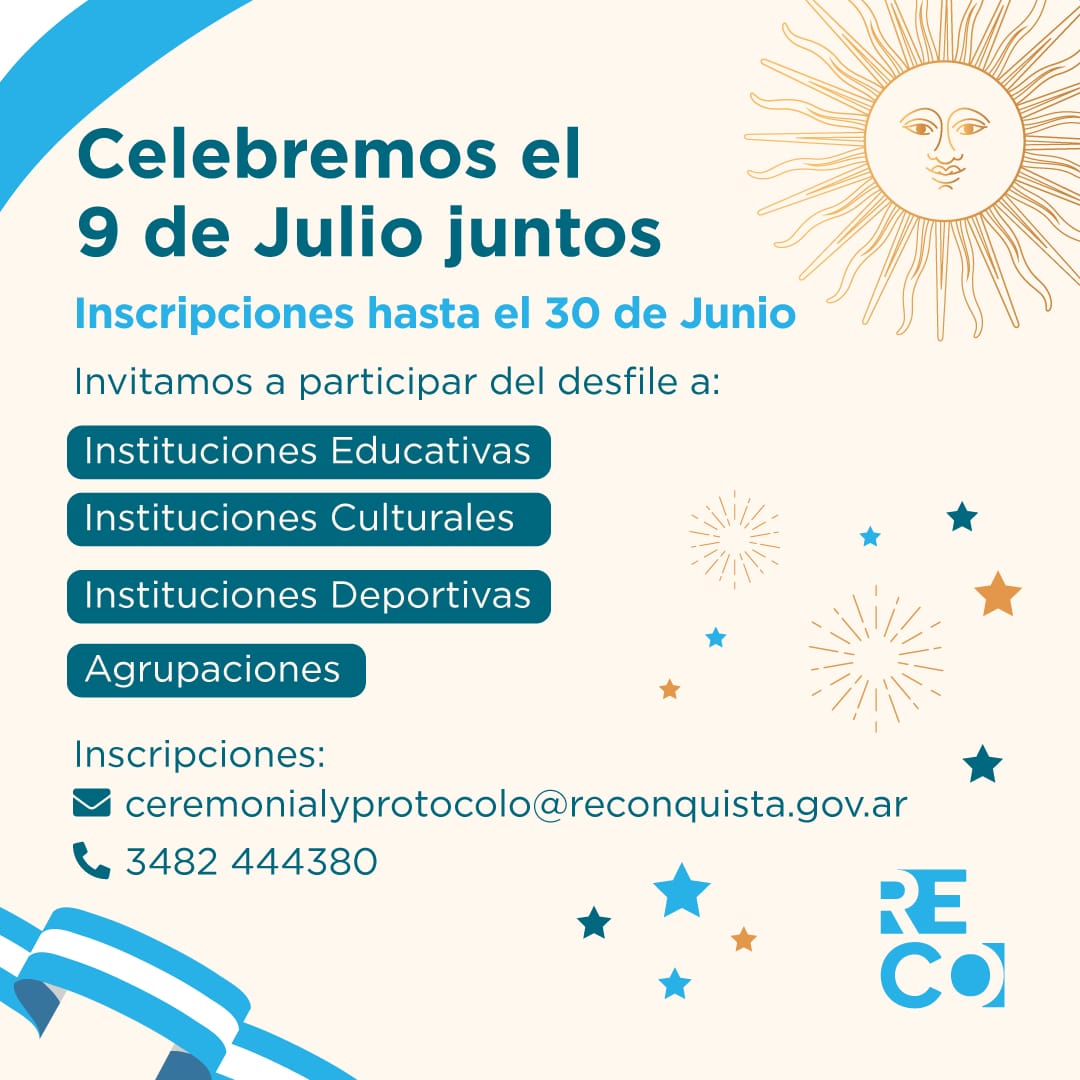 Reconquista se prepara para celebrar el Día de la Independencia