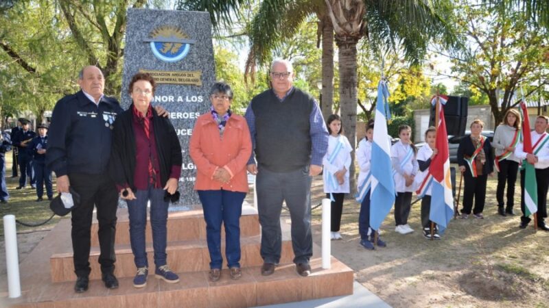 Romang|Inauguran cenotafio en memoria de héroes del Belgrano