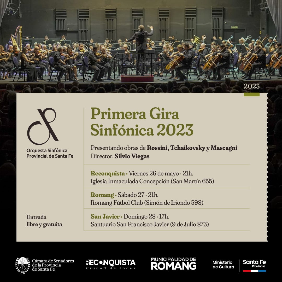 La Orquesta Sinfónica Provincial de Santa Fe actuará en Romang