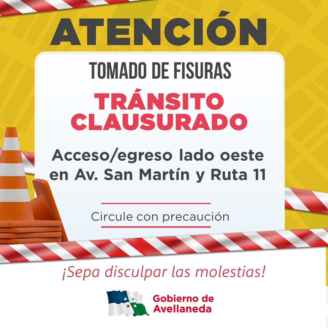 Avellaneda| Tránsito clausurado en Avenida San Martín y Ruta 11
