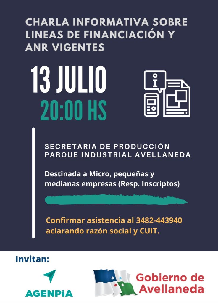 Avellaneda | Charla informativa sobre líneas de financiamiento