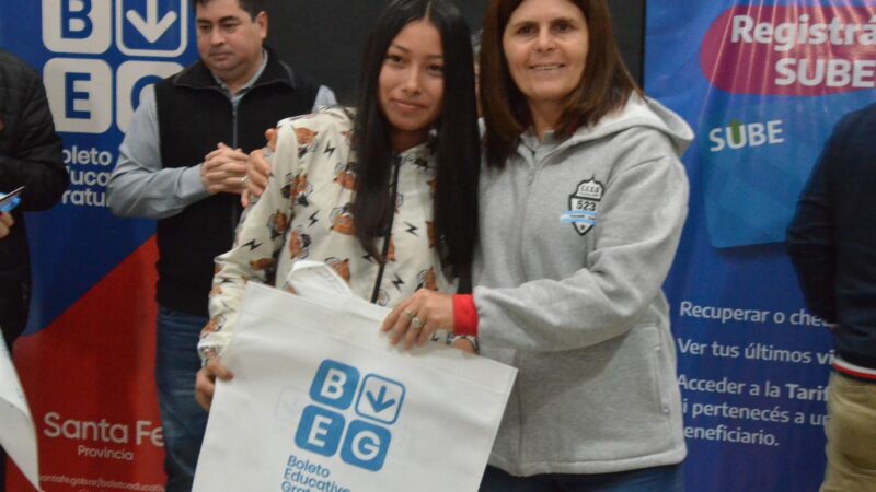 Entrega de tarjetas SUBE con Boleto Educativo en Reconquista