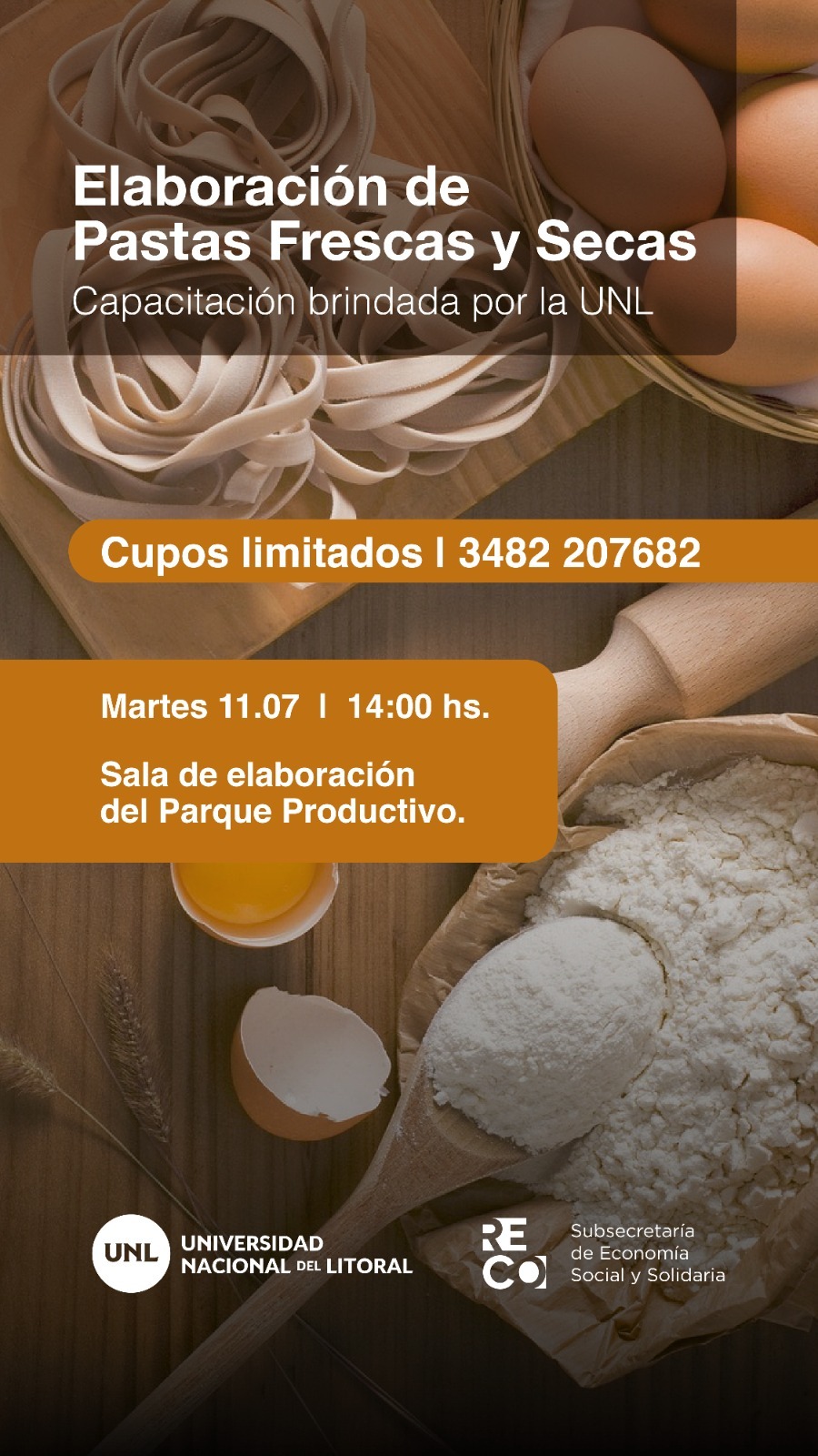 Reconquista | Capacitación gratuita para elaborar pastas