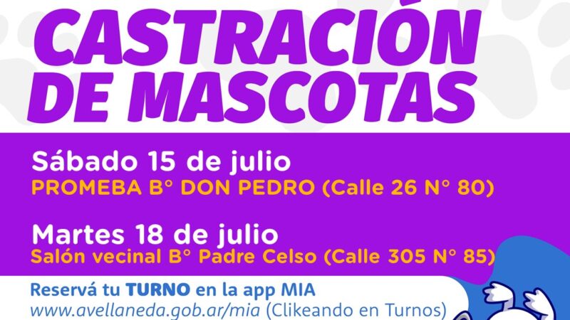 Castración de mascotas: Ya están habilitados los turnos