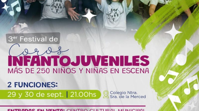 Más de 200 niños y niñas, participaron del 3er Festival de Coros infantojuveniles