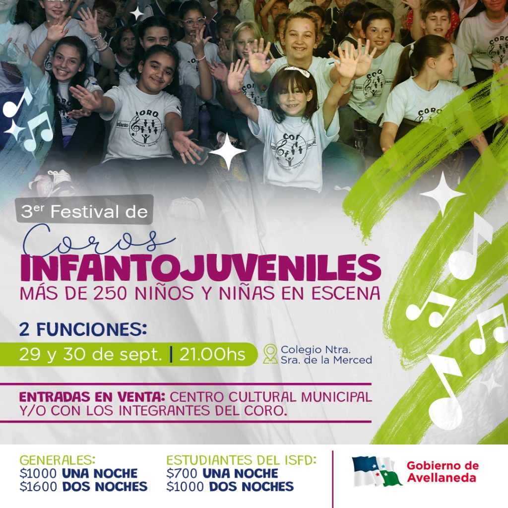 Más de 200 niños y niñas, participaron del 3er Festival de Coros infantojuveniles