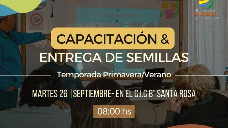 Capacitación y entrega de semillas en Malabrigo