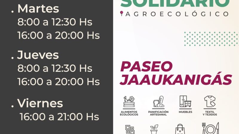 Mercado Social y Solidario agroecológico «Paseo Jaaukanigás»