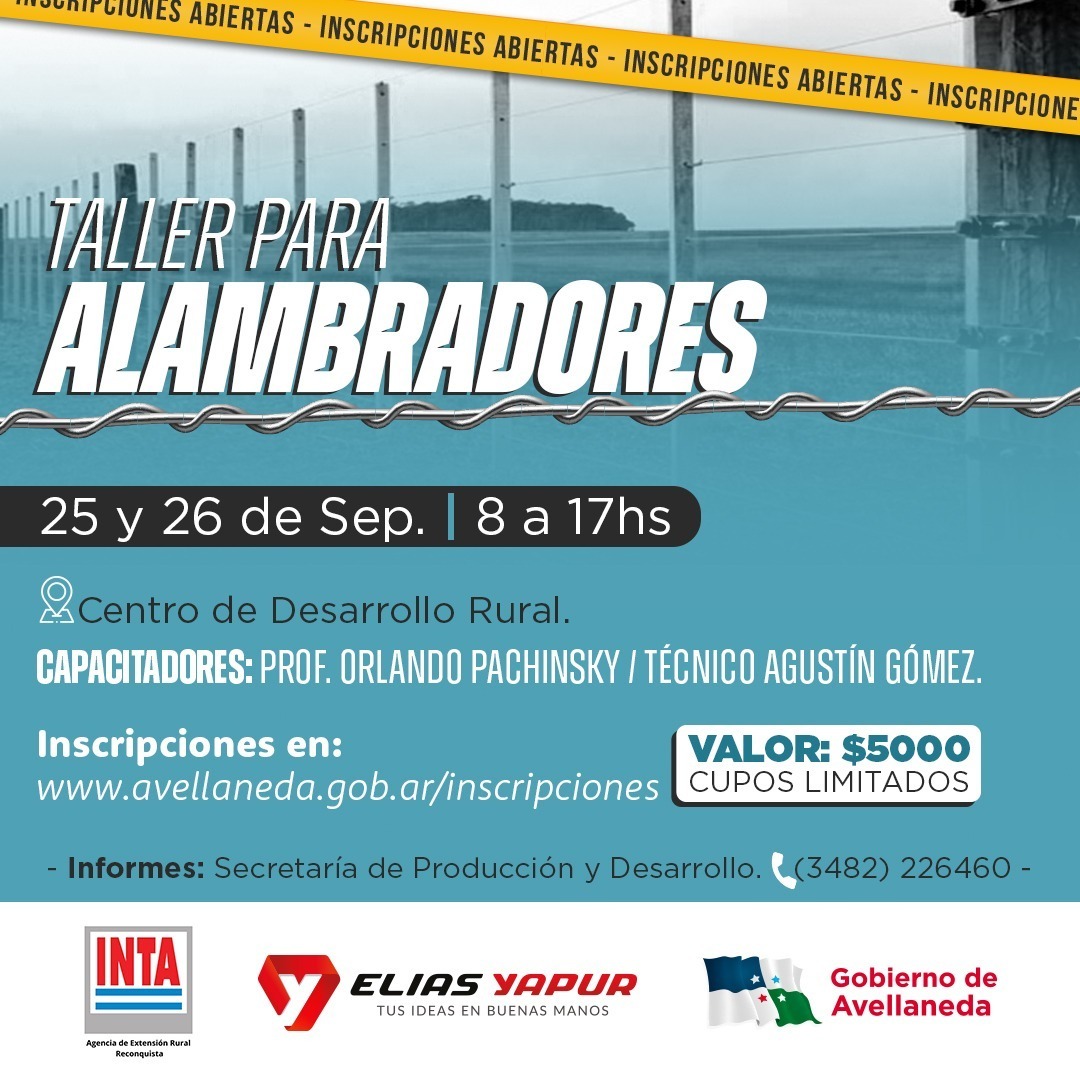 Taller para alambradores en Avellaneda: Están abiertas las inscripciones