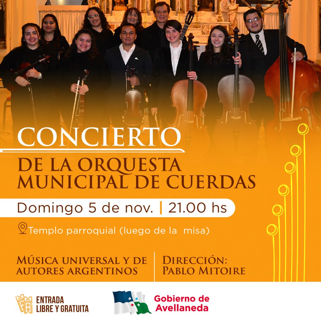 Vení a disfrutar del Concierto de la Orquesta municipal de cuerdas