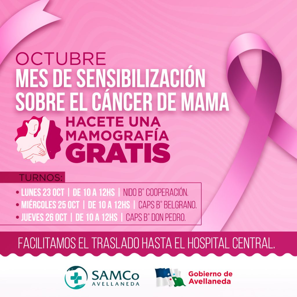 Avellaneda: en este Octubre rosa, reservá turno para mamografiarte gratis