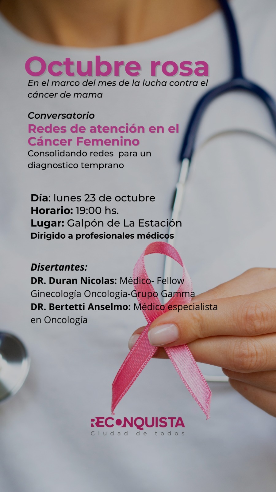  Reconquista: conversatorio “Redes de Atención en el Cáncer Femenino”