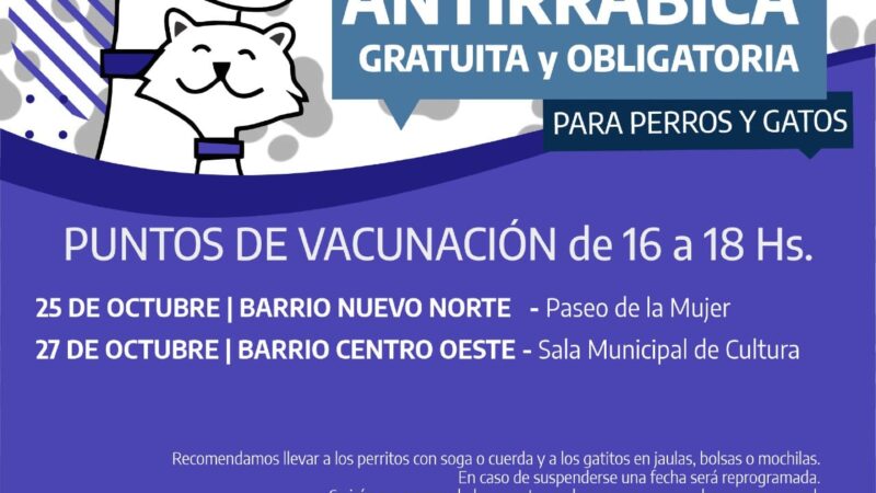 Romang: Continúa la vacunación antirrábica. Mirá el cronograma