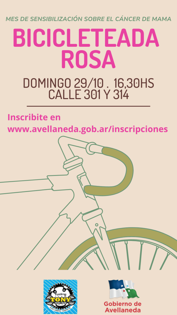 Bicicleteada rosa: Sumate a pedalear por la vida en Avellaneda