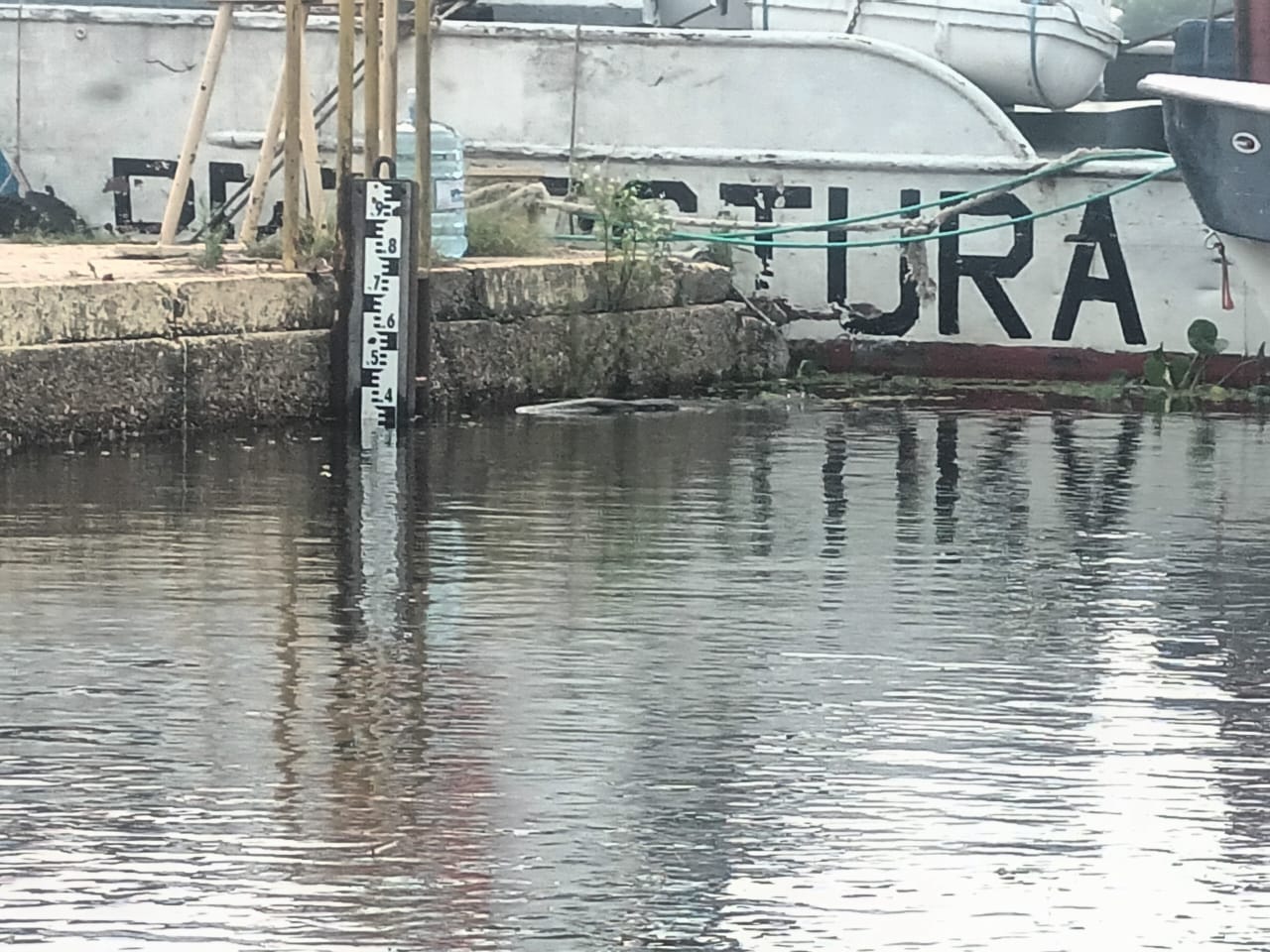 Las lluvias siguen aumentando el nivel del río en Reconquista, hoy 5,43 M en el Puerto