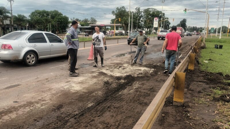 Reconquista: Obras públicas realizó trabajos de bacheo sobre Boulevard Yrigoyen
