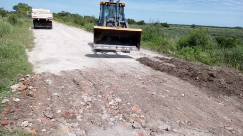Romang: reparan un socavón en la Ruta 296s y solicitan circular con precaución