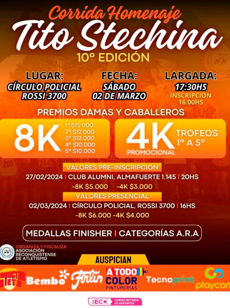10º Corrida Homenaje “Tito” Stechina en Reconquista