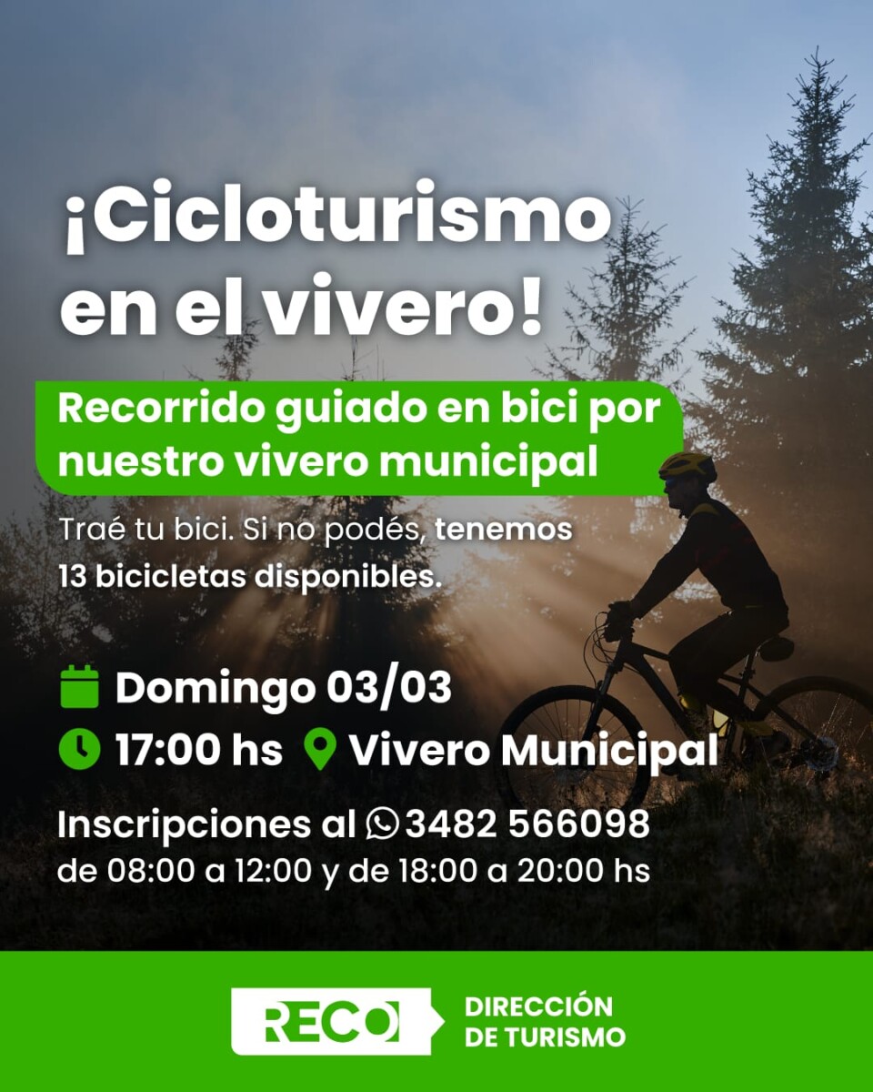 Cicloturismo en el Vivero Municipal de Reconquista