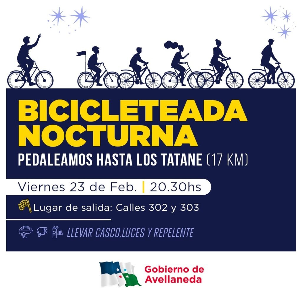 Avellaneda: invitan a participar de una nueva bicicleteada nocturna