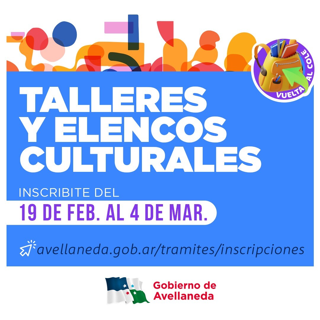 Inscripciones abiertas para talleres y elencos culturales en Avellaneda