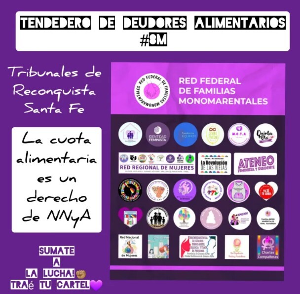 Por primera vez, se exhibe un Tendedero de Deudores Alimentarios en Reconquista