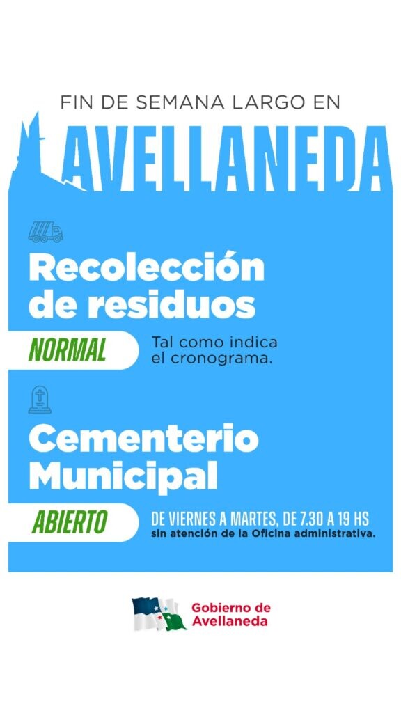 Avellaneda: cronograma de servicios durante el fin de semana largo