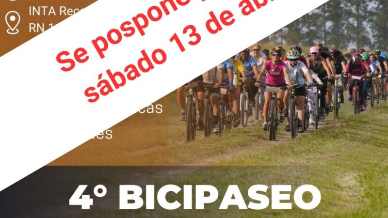 El 4to BICIPASEO del INTA se realizará el sábado 13 de abril