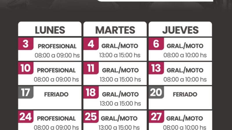 Mirá el cronograma de charlas para licencia de conducir