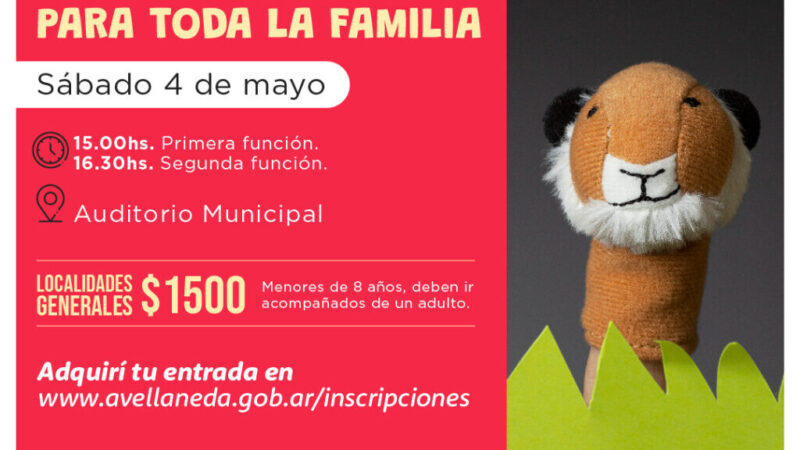 Títeres y mucha música en el Auditorio Municipal de Avellaneda este fin de semana