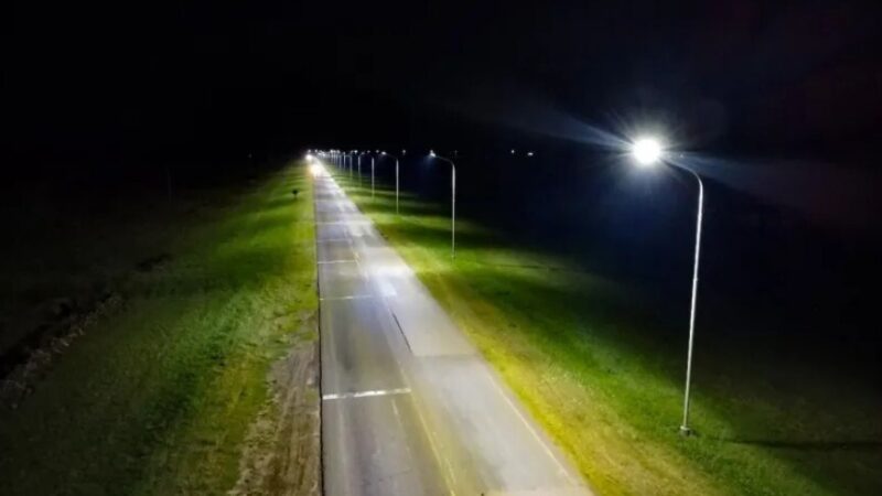 Romang: habilitan la Iluminación de la RP1 en acceso a Romang