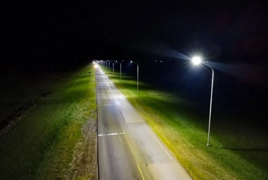 Romang: habilitan la Iluminación de la RP1 en acceso a Romang