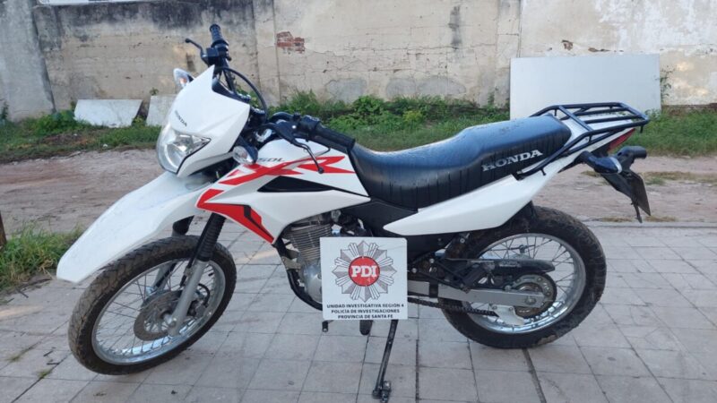 La PDI recuperó una moto sustraída en Avellaneda