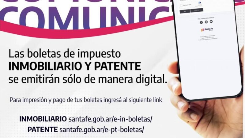 Romang: informan sobre emisión digital de boletas de impuestos