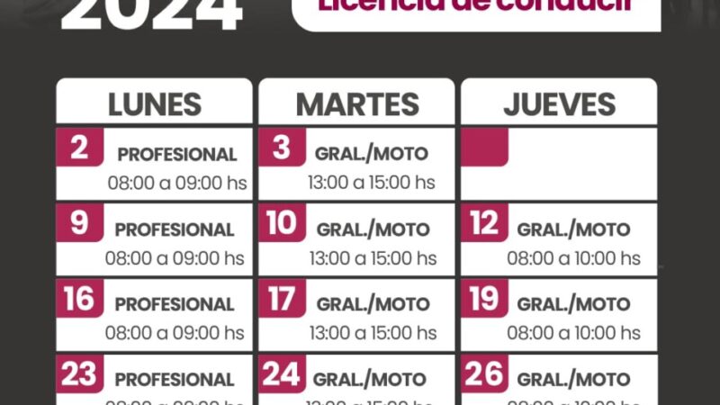 Charlas para Licencia de conducir: cronograma septiembre