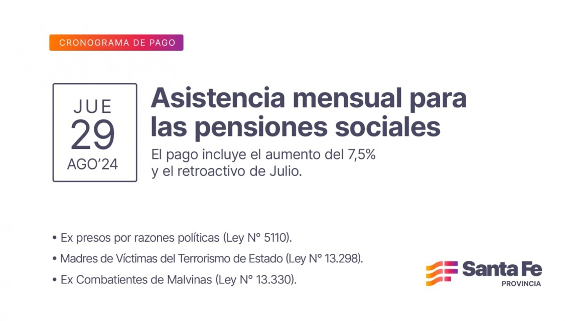 Provincia dio a conocer el cronograma de pago de las pensiones sociales