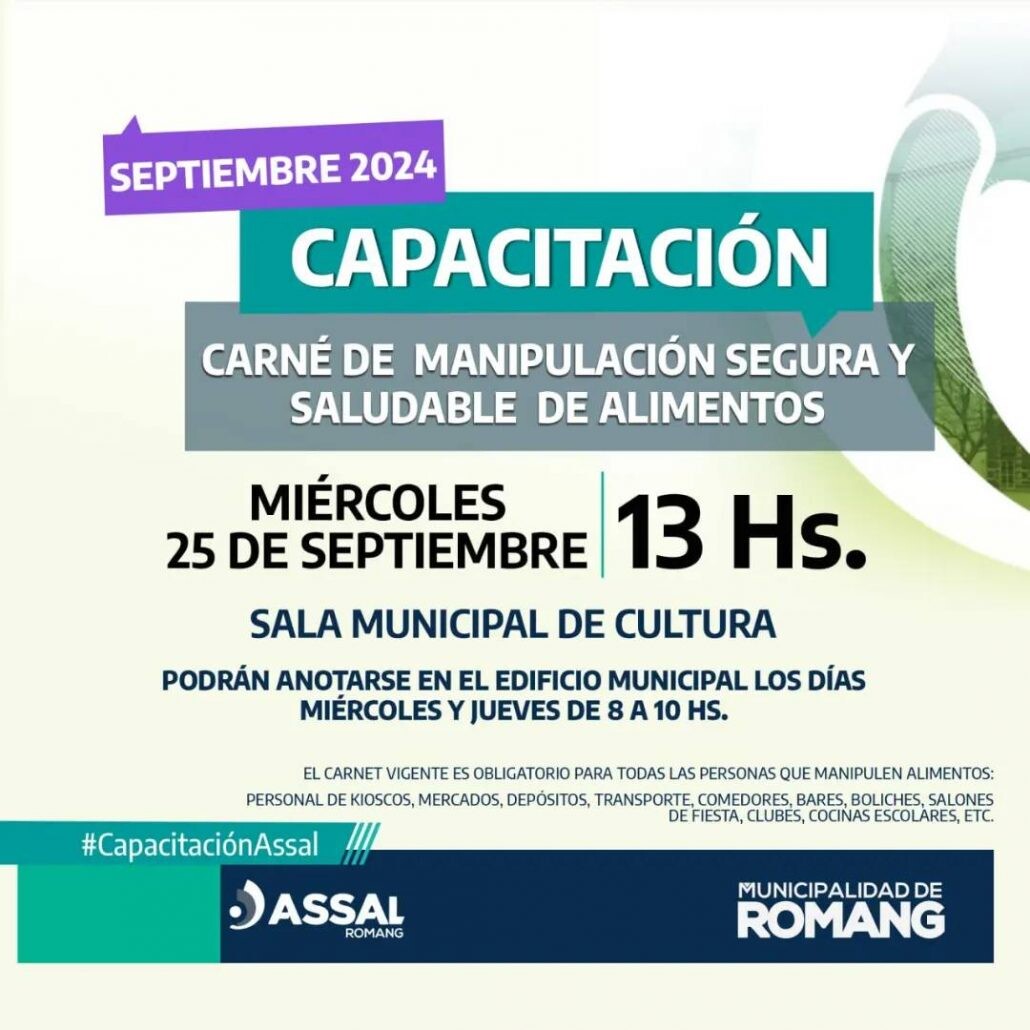 Capacitación en Manipulación Segura de Alimentos en Romang