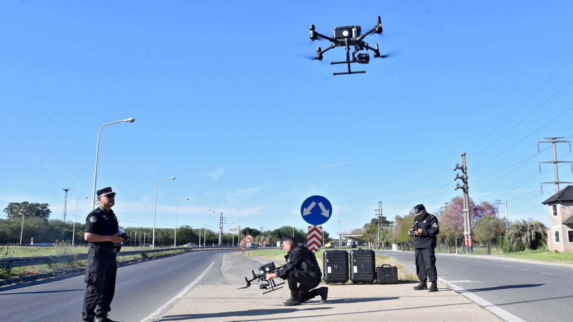 Utilizan drones para controlar la avenida Circunvalación en Rosario